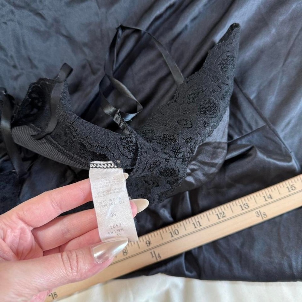 black lace slip 90s black lace slip size 38 - Picture 5 of 5